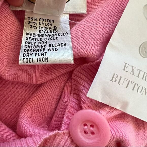 Vintage Talbots Made in Hong Kong Cotton Blend Stretch Long Sleeve Sweater NWT - Picture 7 of 7